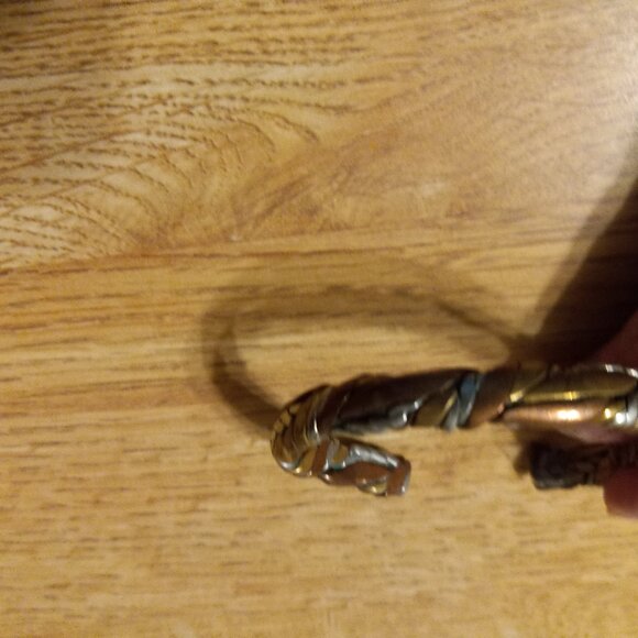 VINTAGE SIGN SERGIO LUB California Woven Copper & Silver Cuff BRACELET - Picture 1 of 3